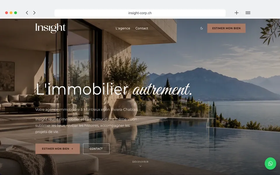Insight Corp real estate website, with its first version already live.