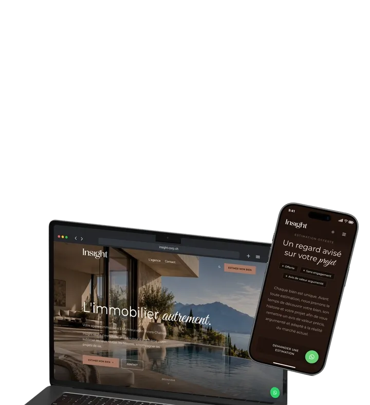 Insight Corp website presented on a laptop and phone.